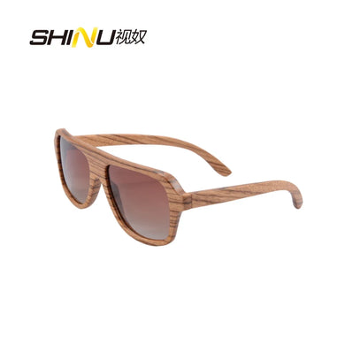 SHINU brand wooden polarized sun glassed for men manmade 100% wood sunglasses zebra wood big frame polarized driving sunglass