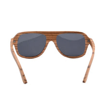 Load image into Gallery viewer, SHINU brand wooden polarized sun glassed for men manmade 100% wood sunglasses zebra wood big frame polarized driving sunglass