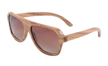 Load image into Gallery viewer, SHINU brand wooden polarized sun glassed for men manmade 100% wood sunglasses zebra wood big frame polarized driving sunglass