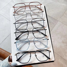 Load image into Gallery viewer, SO&amp;EI Retro Double Bridges Square Women Anti-Blu-Ray Glasses Frame  TR90 Spring Hinge Men Optical Frame Computer Glasses