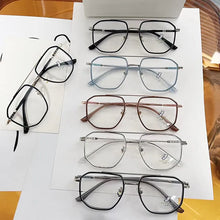 Load image into Gallery viewer, SO&amp;EI Retro Double Bridges Square Women Anti-Blu-Ray Glasses Frame  TR90 Spring Hinge Men Optical Frame Computer Glasses