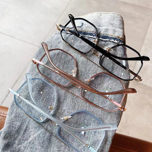 SO&EI Retro Double Bridges Square Women Anti-Blu-Ray Glasses Frame  TR90 Spring Hinge Men Optical Frame Computer Glasses