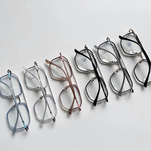 SO&EI Retro Double Bridges Square Women Anti-Blu-Ray Glasses Frame  TR90 Spring Hinge Men Optical Frame Computer Glasses