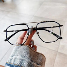 Load image into Gallery viewer, SO&amp;EI Retro Double Bridges Square Women Anti-Blu-Ray Glasses Frame  TR90 Spring Hinge Men Optical Frame Computer Glasses