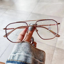 Load image into Gallery viewer, SO&amp;EI Retro Double Bridges Square Women Anti-Blu-Ray Glasses Frame  TR90 Spring Hinge Men Optical Frame Computer Glasses