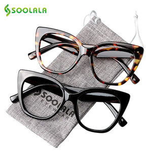 SOOLALA Cat Eye Bifocal Sunglasses Reading Glasses Women Men Designer Sunglasses Diopter Anti Blue Reading Sunglasses 1.0 to 4.0