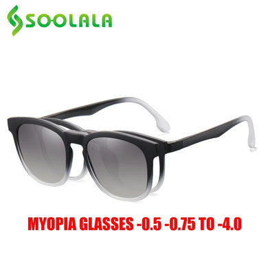 SOOLALA Clip su magnete Occhiali da vista miopia Uomo Donna TR90 Clip su occhiali da sole Lenti Anti luce blu Montatura per occhiali