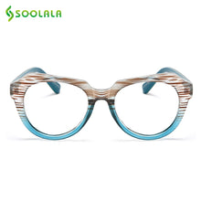 Load image into Gallery viewer, SOOLALA Striped Reading Glasses with Cases Women Men Glasses For Reading Sight Magnifying Presbyopic Glasses