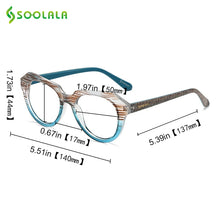 Load image into Gallery viewer, SOOLALA Striped Reading Glasses with Cases Women Men Glasses For Reading Sight Magnifying Presbyopic Glasses