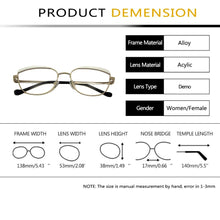 Load image into Gallery viewer, SORBERN Cat Eye Clear Glasses Optical Frames For Women Men Retro Alloy Metal Eyeglasses Fashion Fake Glass Prescription Eyewear