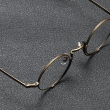 Load image into Gallery viewer, Vintage Pure Titanium Eyeglasses Frame Men Round Prescription Myopia Optical Glasses Frame Women Luxury Brand Spectacles Eyewear