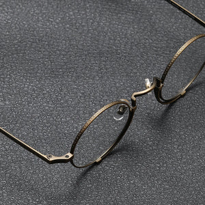 Vintage Pure Titanium Eyeglasses Frame Men Round Prescription Myopia Optical Glasses Frame Women Luxury Brand Spectacles Eyewear