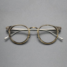 Load image into Gallery viewer, Vintage Titanium Eyeglasses Frame Men Designer Round Myopia Prescription Optical Glasses Frame Women Retro Luxury Brand Eyewear
