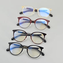 Carica l&#39;immagine nel visualizzatore di Gallery, Japanese Handmade Round Acetate Glasses Frame Men Ultra-light Vintage Oval Eyeglasses Frames Women Spectacles Eyewear GAFAS