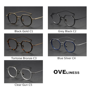 2025 Acetate Titanium Glasses Frame Men Women Simple Retro Prescription Eyeglasses frames Myopia male Optical Eyewear spectacles