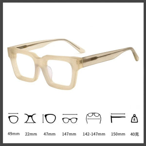 Matte Red Black Square Acetate Eyeglasses Frames High Quality Designer Japanese Style Men and Women  Glasses