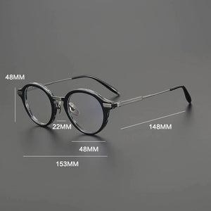 Gatenac Quality Pure Titanium Glasses Frame Men Round Handmade Eyeglasses Frame Women Fashion Luxury Brand Designer Eyewear