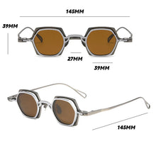 Load image into Gallery viewer, Vintage 2 In 1 Magnet Clip Pure Titanium Eyeglasses Frame Men Polarized Small Glasses Frame Women Luxury Brand Designer Eyewear