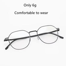 Load image into Gallery viewer, Screw Free Hinge Designer Germany Brand Glasses Men Super Thin Stainless Steel Retro Round Eyeglasses Women Spectacle Frame