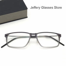 Carica l&#39;immagine nel visualizzatore di Gallery, Screwless Classic Square Acetate Titanium Glasses Frame Denmark Brand Ultralight Myopia Prescription Reading  Eyeglasses 6507