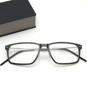 Screwless Classic Square Acetate Titanium Glasses Frame Denmark Brand Ultralight Myopia Prescription Reading  Eyeglasses 6507