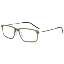 Carica l&#39;immagine nel visualizzatore di Gallery, Screwless Classic Square Acetate Titanium Glasses Frame Denmark Brand Ultralight Myopia Prescription Reading  Eyeglasses 6507