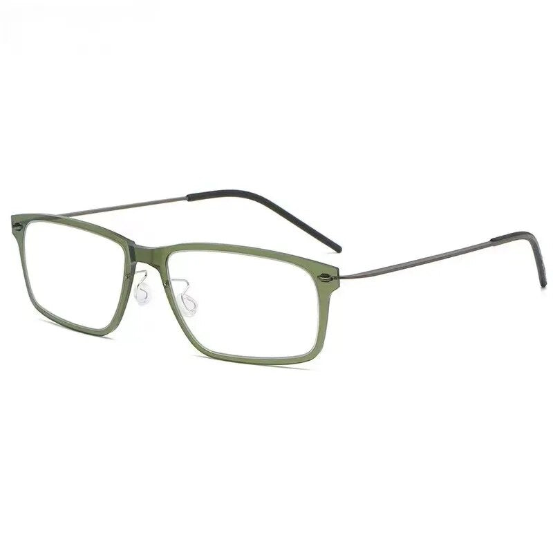 Screwless Classic Square Acetate Titanium Glasses Frame Denmark Brand Ultralight Myopia Prescription Reading  Eyeglasses 6507