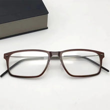 Carica l&#39;immagine nel visualizzatore di Gallery, Screwless Classic Square Acetate Titanium Glasses Frame Denmark Brand Ultralight Myopia Prescription Reading  Eyeglasses 6507