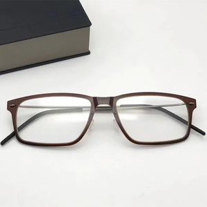 Screwless Classic Square Acetate Titanium Glasses Frame Denmark Brand Ultralight Myopia Prescription Reading  Eyeglasses 6507