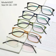 Carica l&#39;immagine nel visualizzatore di Gallery, Screwless Classic Square Acetate Titanium Glasses Frame Denmark Brand Ultralight Myopia Prescription Reading  Eyeglasses 6507