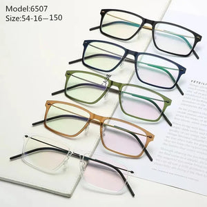 Screwless Classic Square Acetate Titanium Glasses Frame Denmark Brand Ultralight Myopia Prescription Reading  Eyeglasses 6507