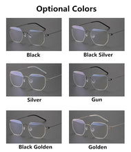 Load image into Gallery viewer, Screwless Pure Titanium Glasses Frame Polygon Men Ultralight Prescription Eyeglasses Women Optical Myopia Lens Spectacle Eyewear
