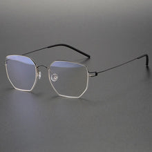 Load image into Gallery viewer, Screwless Pure Titanium Glasses Frame Polygon Men Ultralight Prescription Eyeglasses Women Optical Myopia Lens Spectacle Eyewear