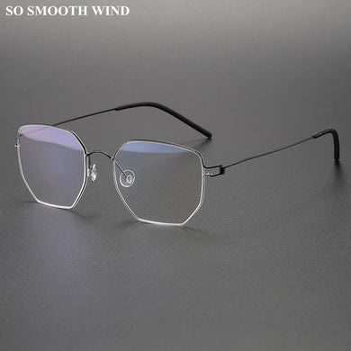Screwless Pure Titanium Glasses Frame Polygon Men Ultralight Prescription Eyeglasses Women Optical Myopia Lens Spectacle Eyewear