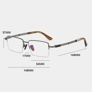 Natural Horns Handmade Pure Titanium Glasses Frame Men Square Prescription Eyeglasses Frame Retro Luxury Brand Designer Eyewear