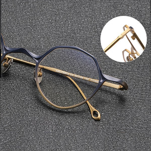 Vintage Pure Titanium Eyeglasses Frame Men Retro Ultra Light Designer Glasses Frame Women Japan Luxury Brand Small Face Eyewear