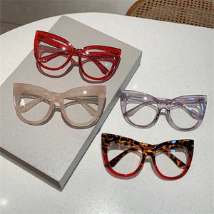 Cat Eye Sunglasses Large Frame Glasses Anti Blue Light Eyewear Reading Glasses Colorful Sunglasses