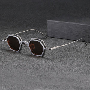 Vintage 2 In 1 Magnet Clip Pure Titanium Eyeglasses Frame Men Polarized Small Glasses Frame Women Luxury Brand Designer Eyewear