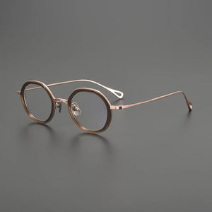 Gatenac Pure Titanium Glasses Frame Men Round Quality Ultra Light Eyeglasses Frame Women Fashion Luxury Brand Designer Eyewear