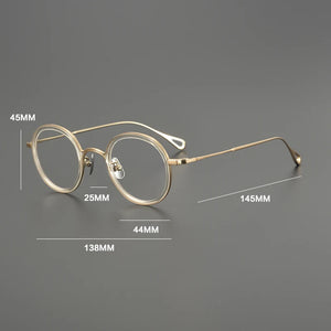 Gatenac Ultra Light Pure Titanium Glasses Frame Men Round Quality Eyeglasses Frame Women Fashion Luxury Brand Designer Eyewear