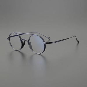 Vintage Pure Titanium Eyeglasses Frame Men Retro Round Pilot Glasses Frame Women Japan Luxury Brand Designer Small Face Eyewear