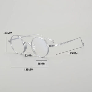 Vintage Pure Titanium Eyeglasses Frame Men Retro Round Pilot Glasses Frame Women Japan Luxury Brand Designer Small Face Eyewear