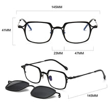 Load image into Gallery viewer, Vintage Pure Titanium Glasses Frame Men Designer 2 In 1 Magnet Clip Polarized Eyeglasses Frame Women Retro Luxury Brand Eyewear