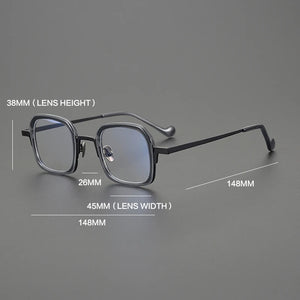 Ultra Light Pure Titanium Glasses Frame Men Retro Handmade Eyeglasses Frame Women Square Fashion Luxury Brand Designer Eyewear