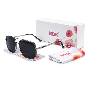 HBK New Pilot Polarized Glasses Men's Metal Big Frame Glasses Outdoor Vacation Party Leisure Shopping Gifts Oculos De Sol