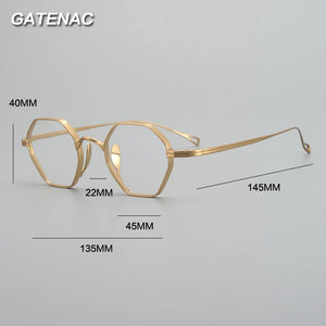 Vintage Pure Titanium Glasses Frame Men Retro Ultra Light Eyeglasses Frame Women Japan Luxury Brand Designer Small Face Eyewear