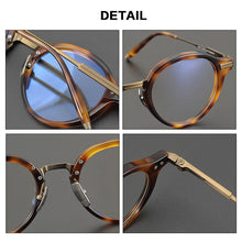 Carica l&#39;immagine nel visualizzatore di Gallery, Gatenac Quality Pure Titanium Glasses Frame Men Round Handmade Eyeglasses Frame Women Fashion Luxury Brand Designer Eyewear