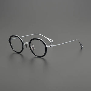 Gatenac Pure Titanium Glasses Frame Men Round Quality Ultra Light Eyeglasses Frame Women Fashion Luxury Brand Designer Eyewear