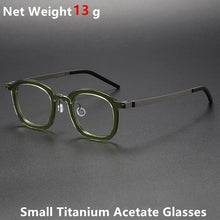 Load image into Gallery viewer, Small Face Square Titanium Glasses for Men Stylish Prescription Eyewear Men's Optical Lens Light Acetate Reading Spectacles 1050