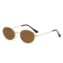 Load image into Gallery viewer, Small Metal Frame Oval Women's Sunglasses Vintage Trendy Designer 90s Classic Round Ladies Shades Sunglasses Brand Eyewear Men